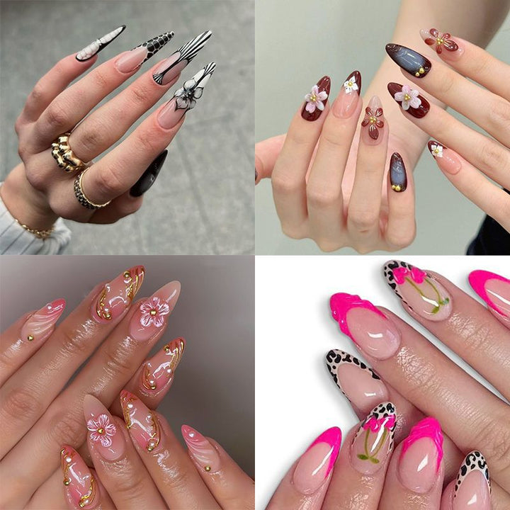 Artistic Floral Tip Nail Enhancements Stornfield