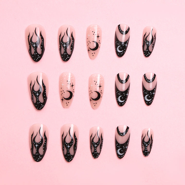 Artistic Flame Design Press-On Nail Set Stornfield