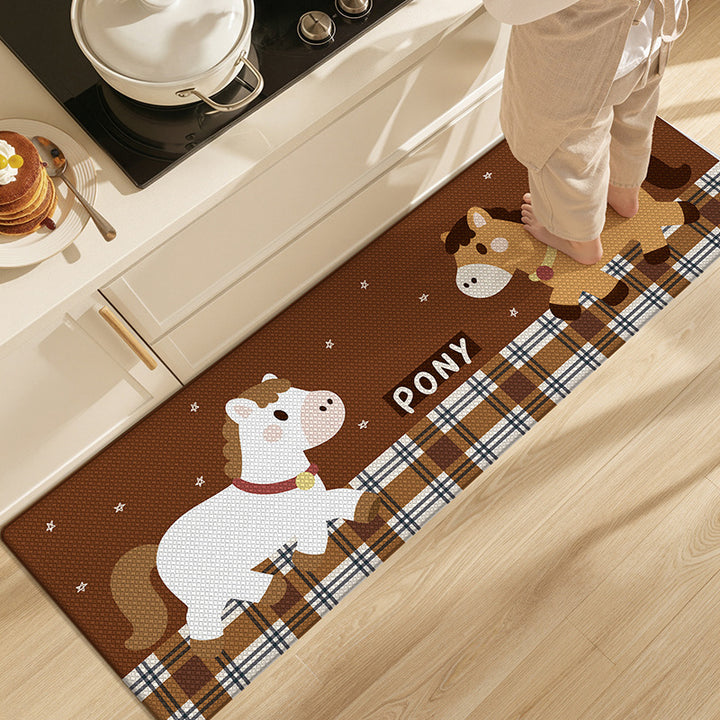 Playful Animal Themed Kitchen Comfort Mat