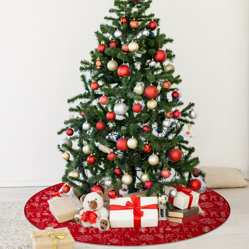 Festive Reindeer Pattern Christmas Tree Skirt