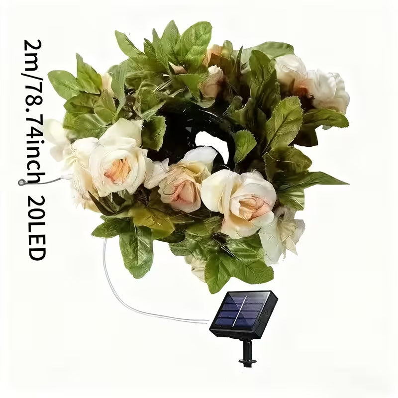 Artificial Rose Vine LED Fairy String Lights Waterproof Copper Wire Stornfield