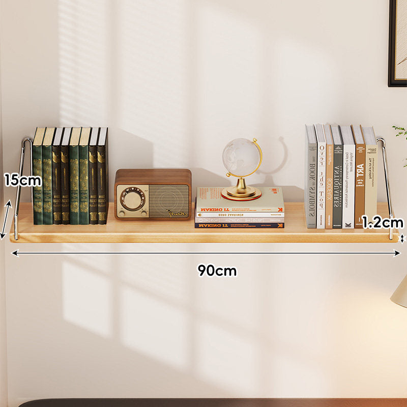 Compact Wall-Mounted Floating Shelf with Slim Metal Side Brackets