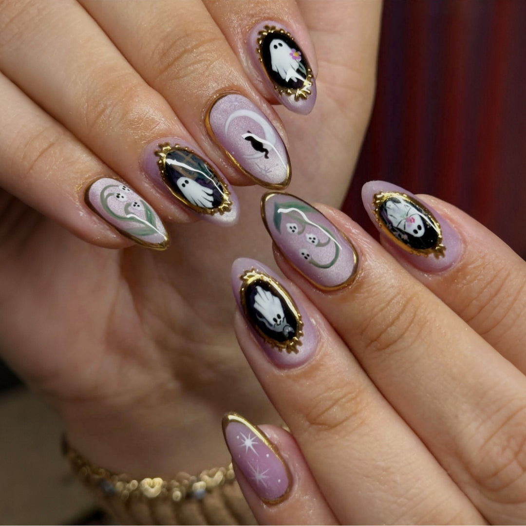 Artistic Halloween-Themed Press-On Nail Art Stornfield