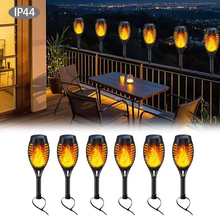 Realistic Animated Flame Solar Garden Torch Stake And Railing Clip Lights Stornfield