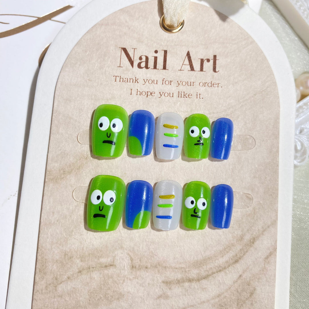 Playful Cartoon-Inspired Press-On Nail Set