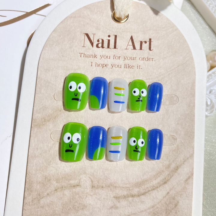 Playful Cartoon-Inspired Press-On Nail Set