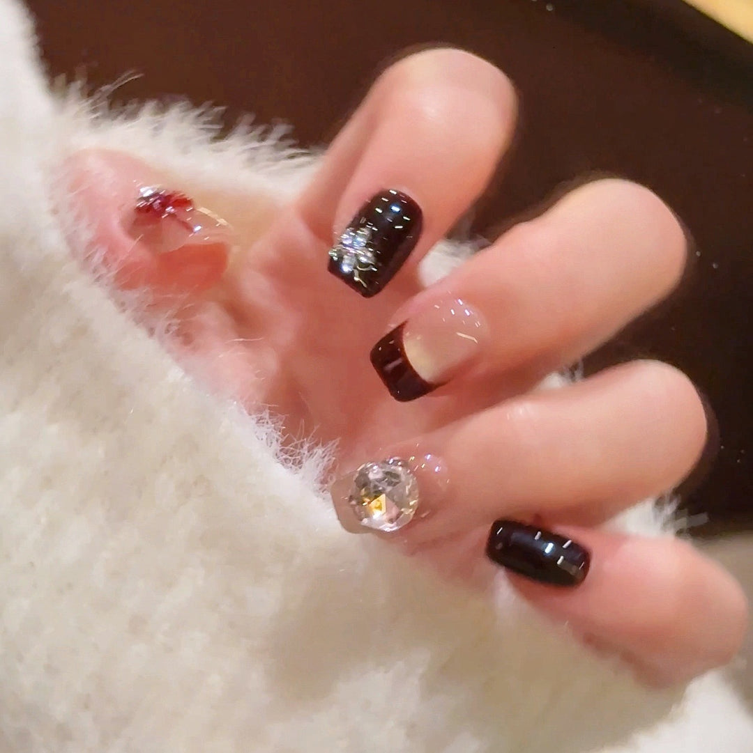 Decorative Crystal-Accented Nail Art Extensions Stornfield