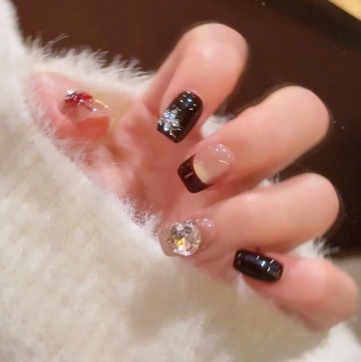 Decorative Crystal-Accented Nail Art Extensions Stornfield