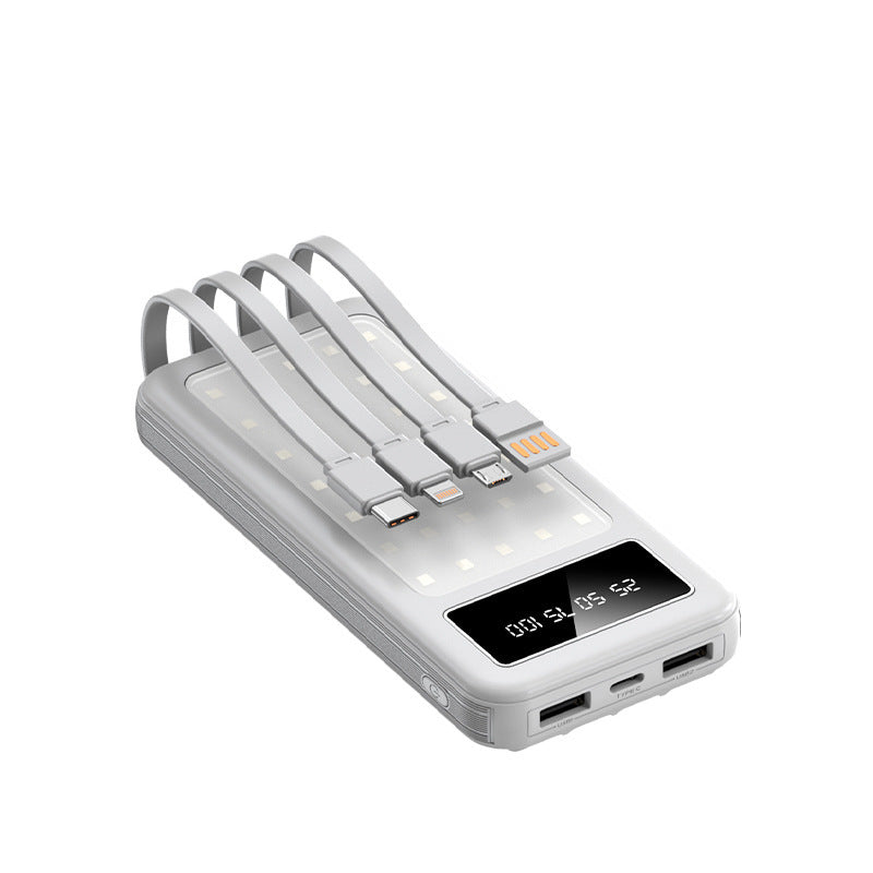 Portable power bank with digital power display and integrated cable system Stornfield