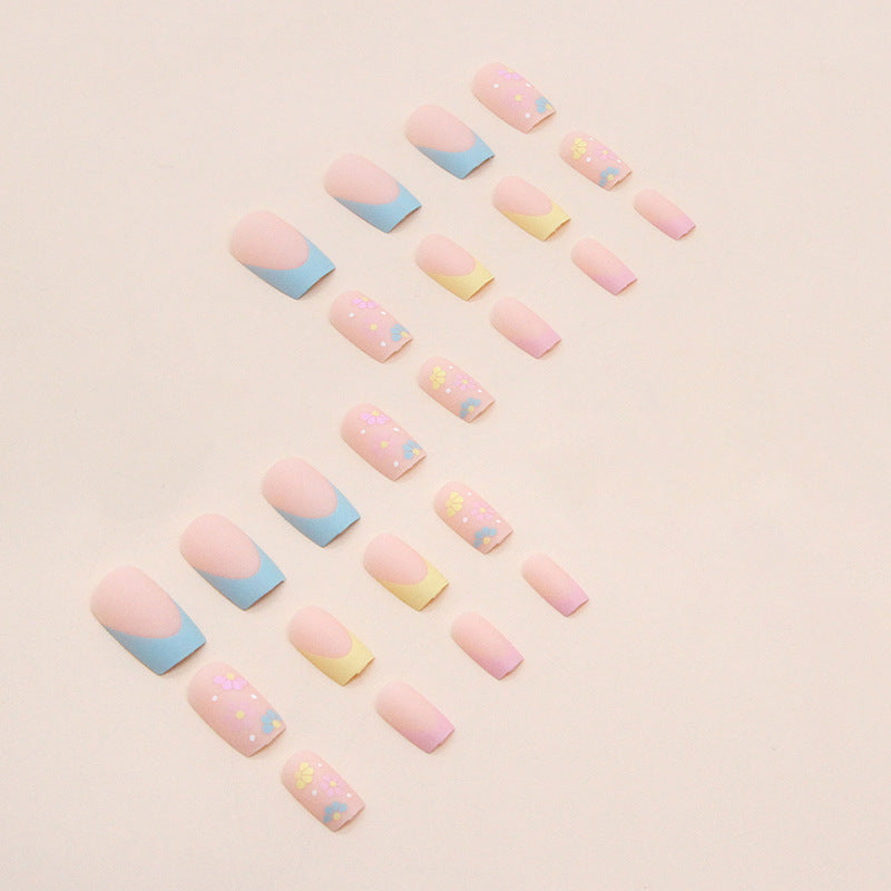 Floral Embellished Acrylic Nail Tips Stornfield