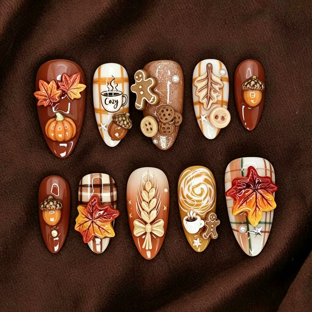 Creative Nail Art Set with Autumn Designs Stornfield