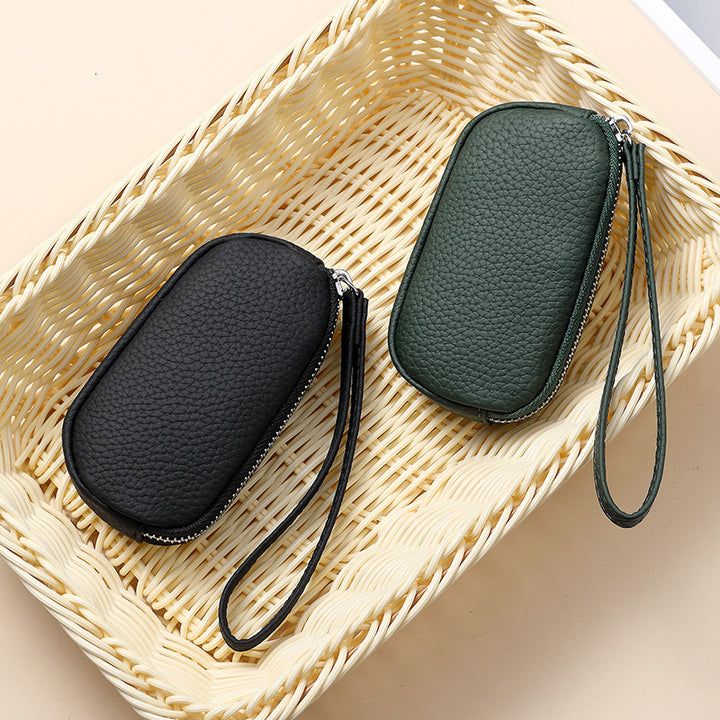 Textured Leather Travel Cosmetic Pouch