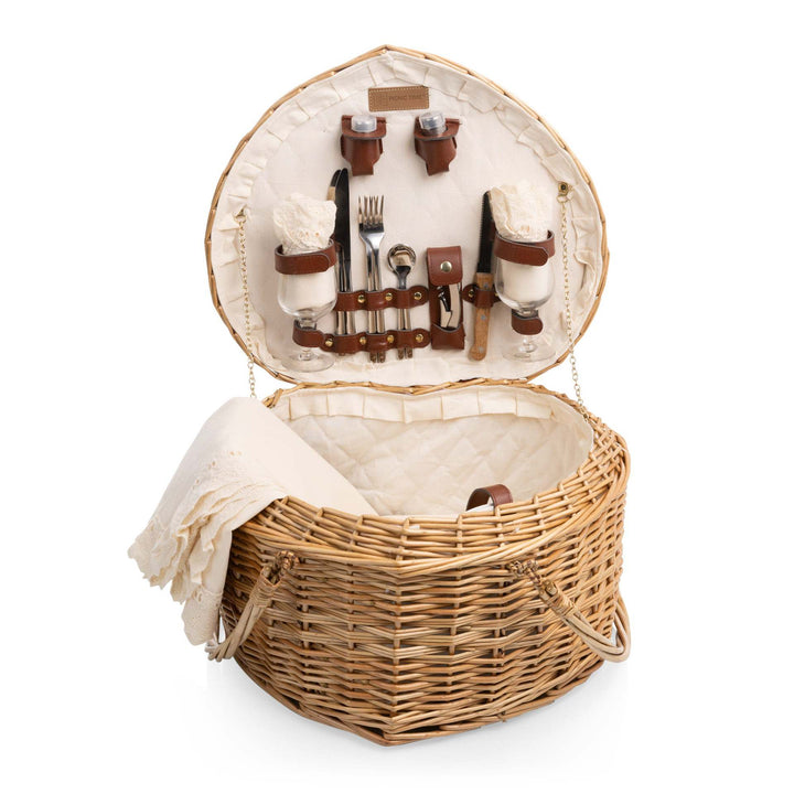 Ladies picnic basket with integrated dish set and elegant inner lining Stornfield