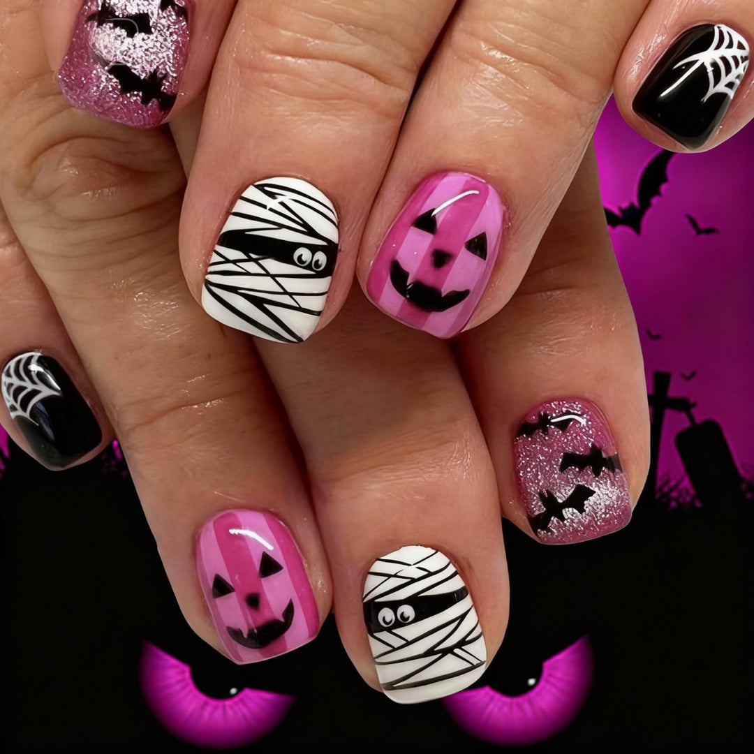 Artificial Nail Set with Colorful Flower Patterns Stornfield