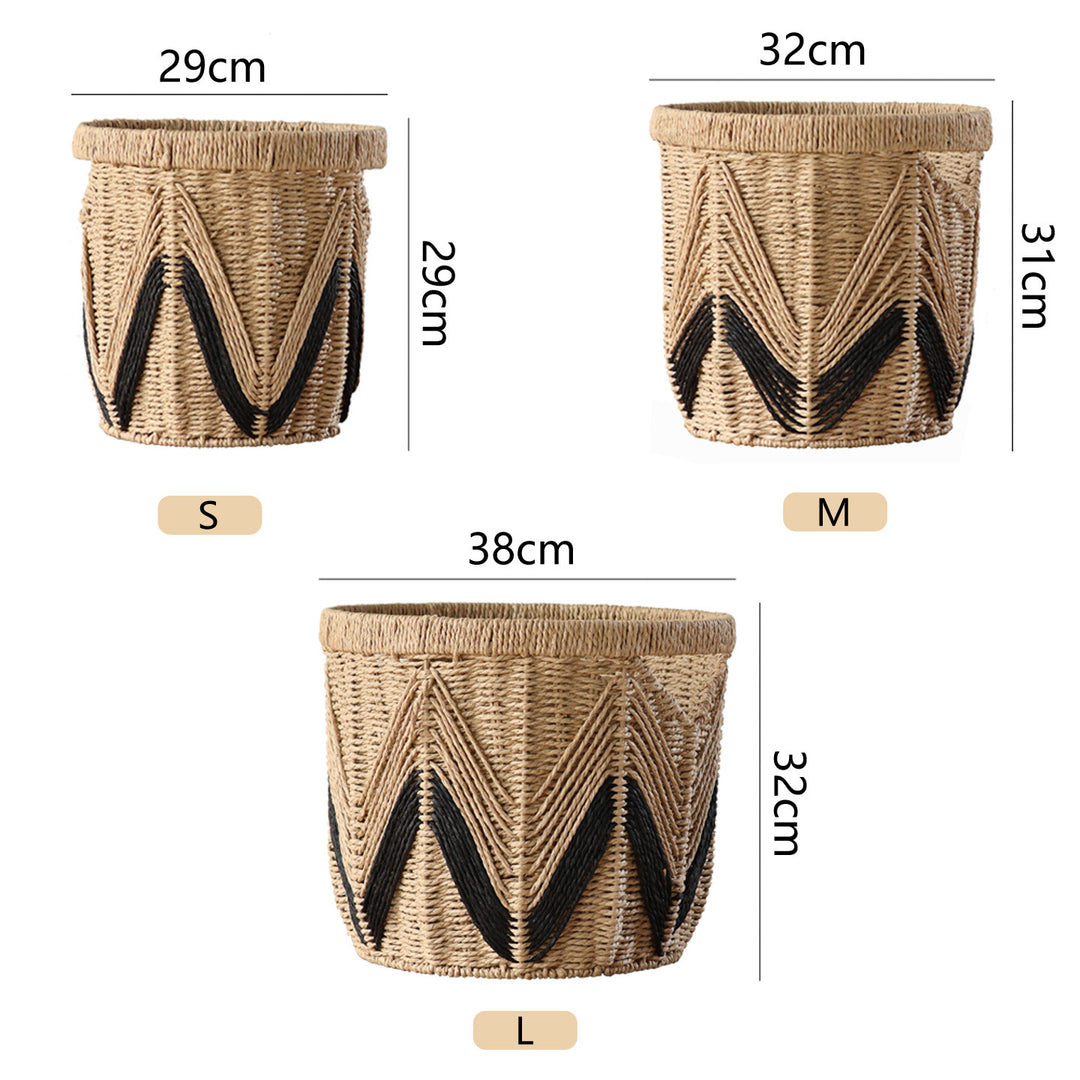 Decorative basket with graphic pattern Stornfield