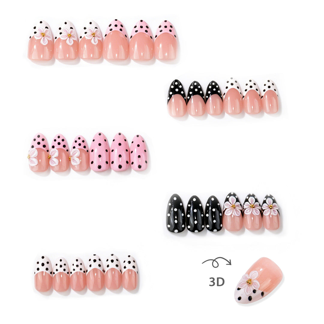 Decorative Polka Dot Press-On Nail Art Set