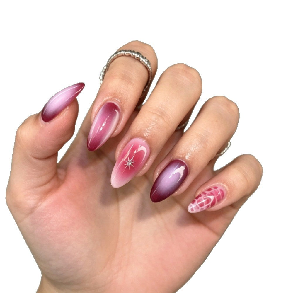 Artificial nails with elegant ombre design and creative accents Stornfield