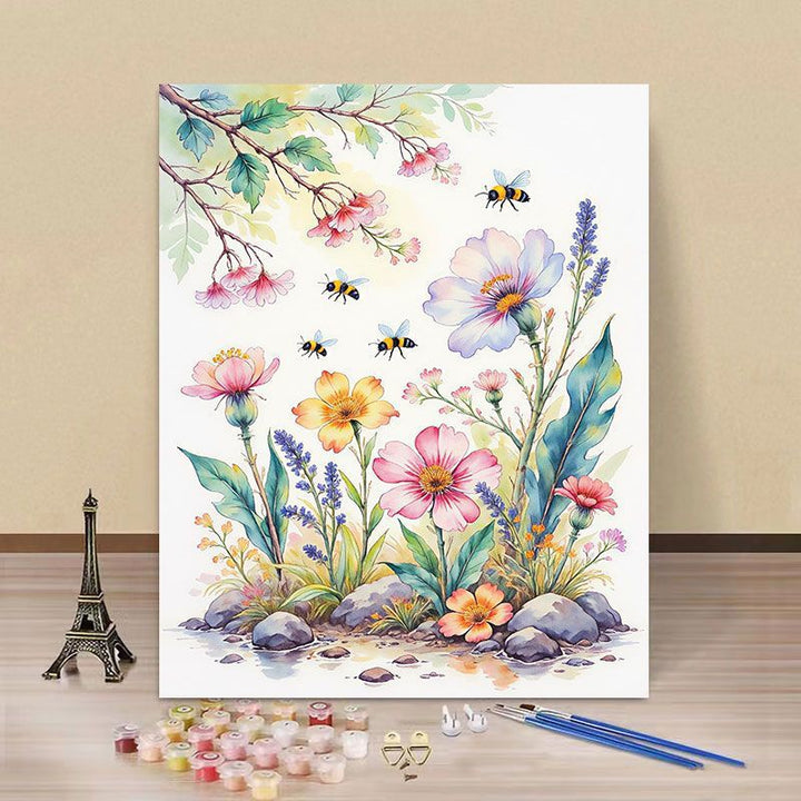 DIY Water Lily and Kingfisher Paint by Numbers Art Kit Stornfield