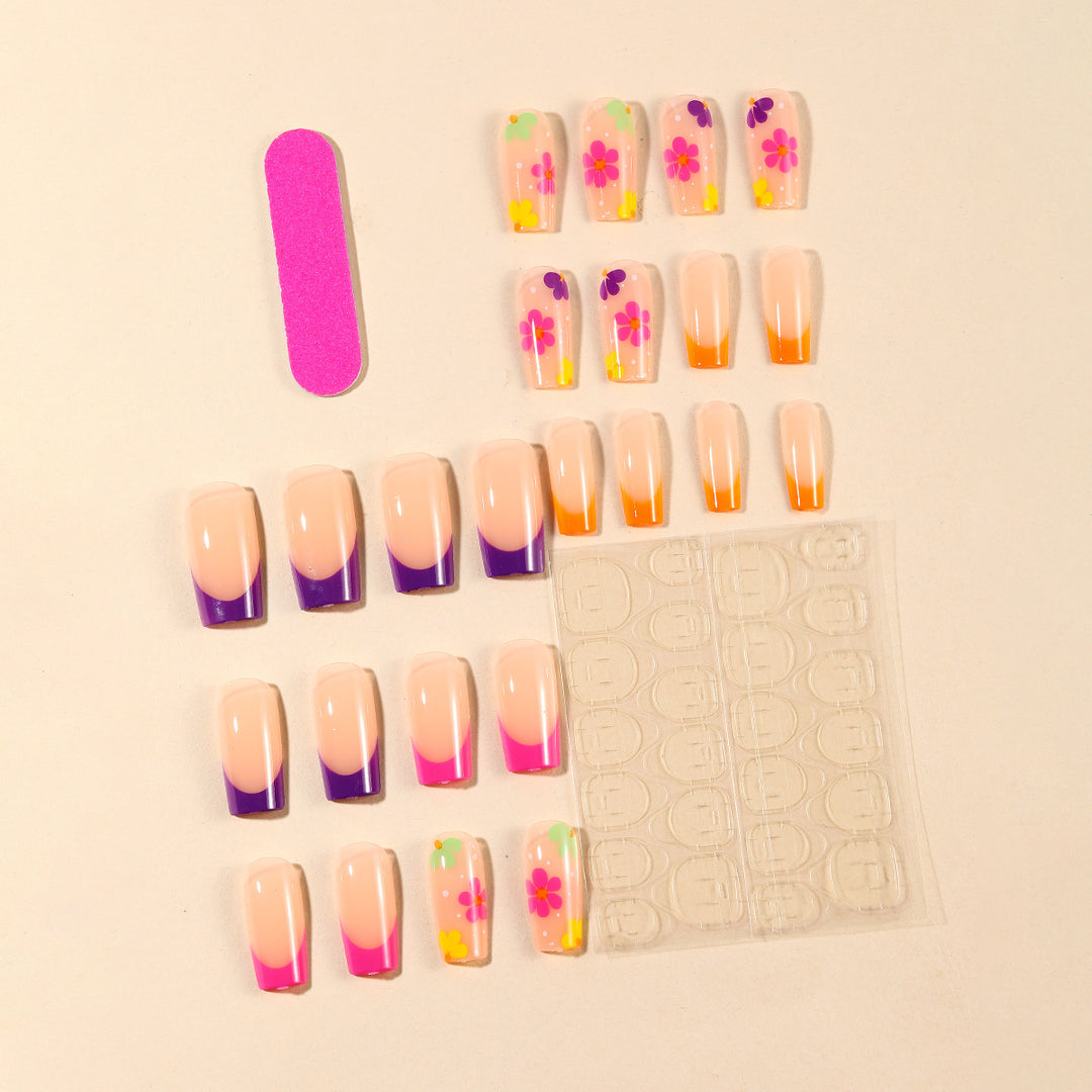 Vibrant Floral Nail Art Extensions Stornfield