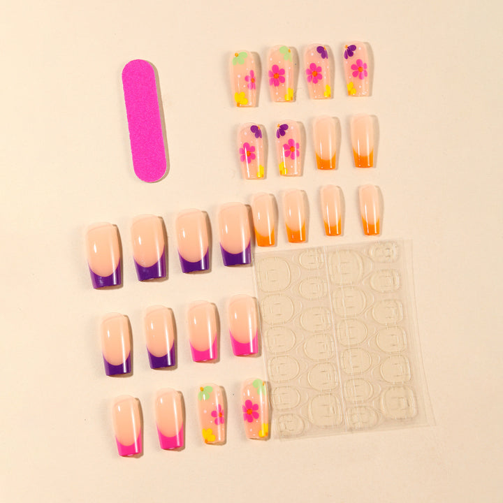 Vibrant Floral Nail Art Extensions Stornfield