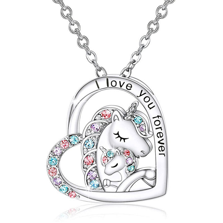 Unicorn Family Heart Pendant Necklace Stornfield
