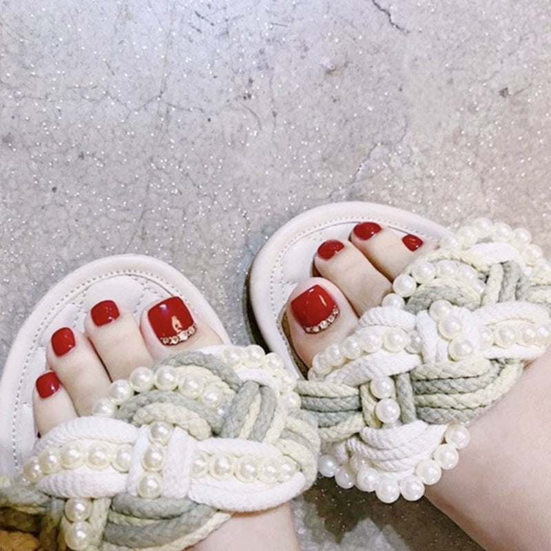 Premium Rhinestone-Embellished Press-On Toenail Set Stornfield