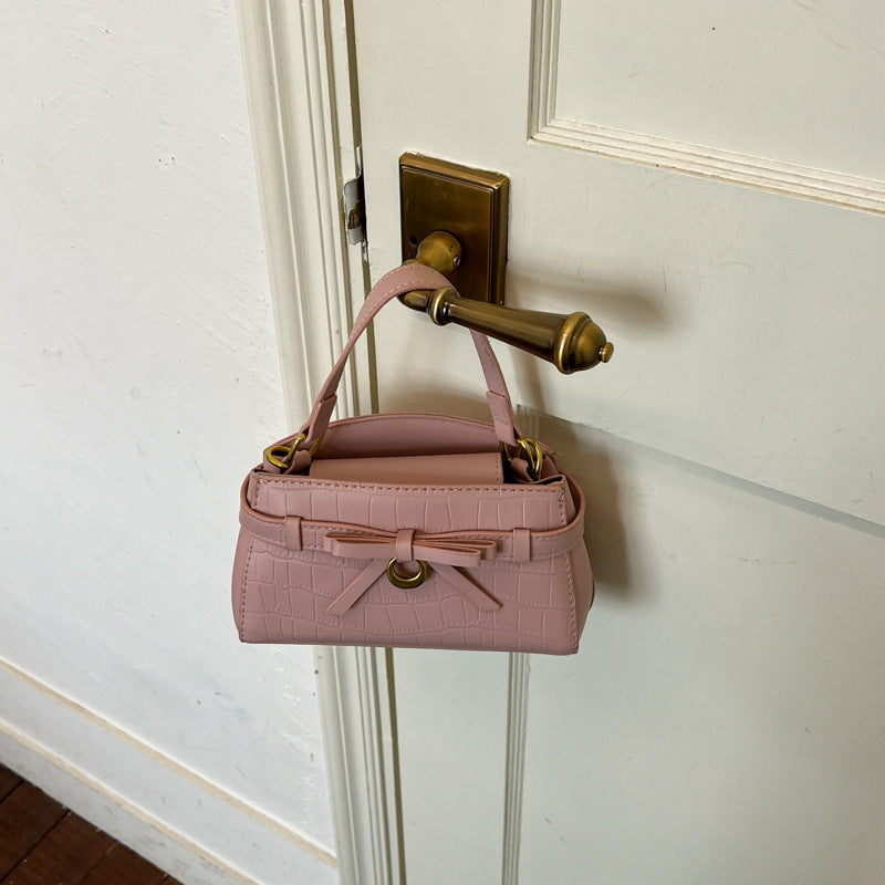 Crocodile-Textured Mini Handbag