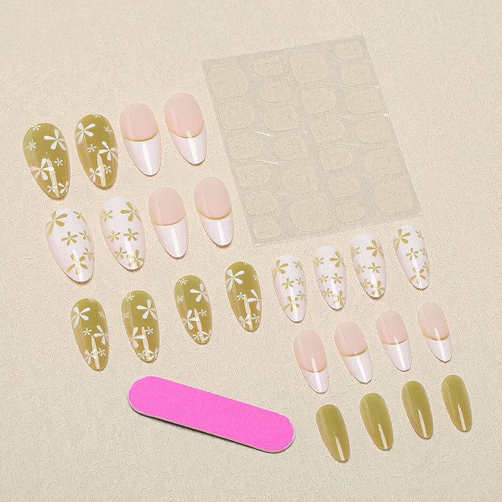Elegant Floral Nail Art Press-On Set