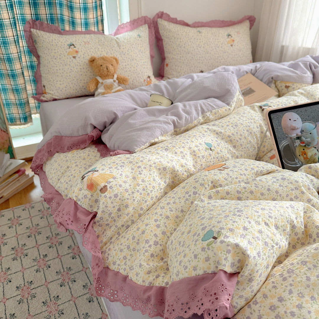 Vintage Floral Patterned Duvet Cover Set
