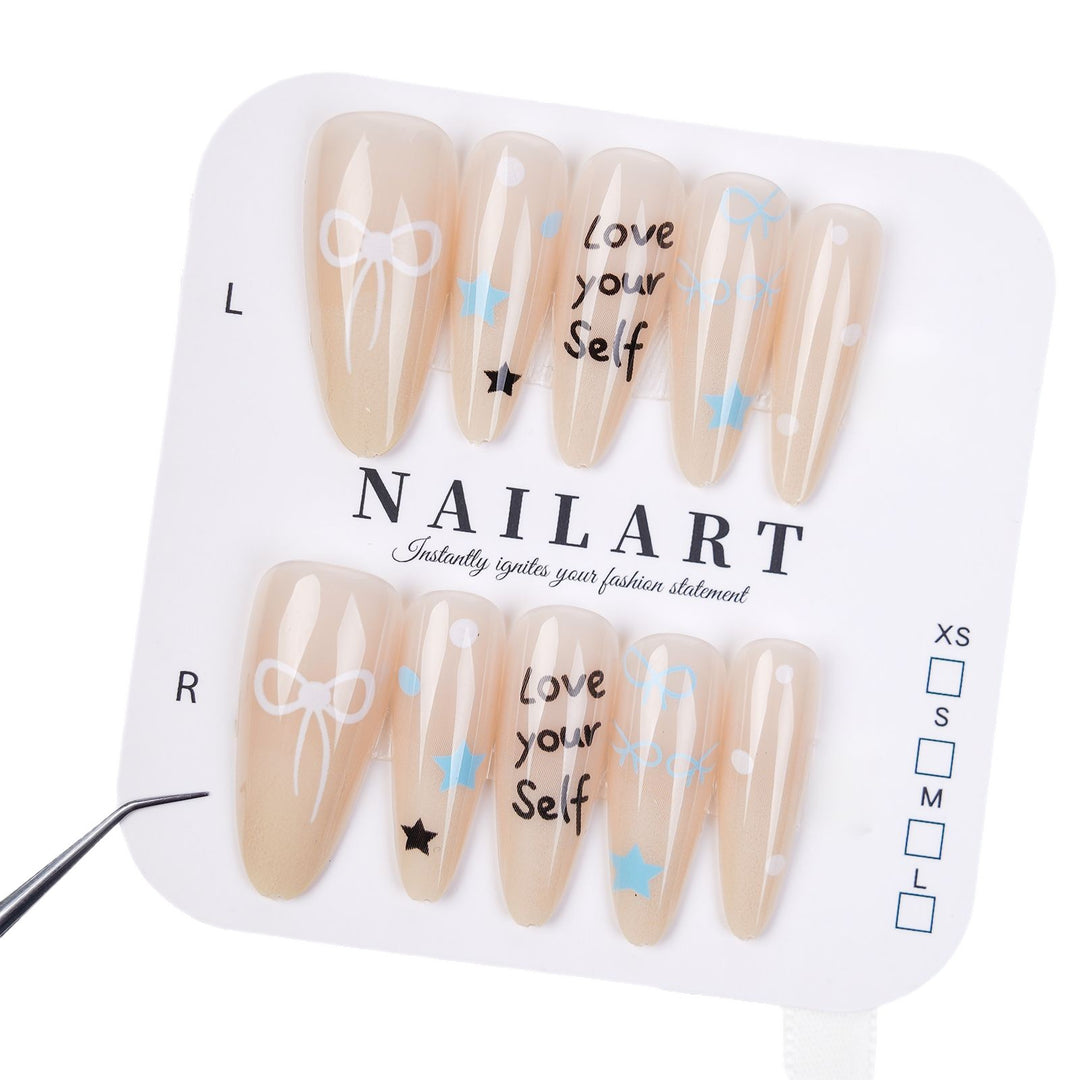 Decorative Press-On Nail Set with Whimsical Patterns Stornfield