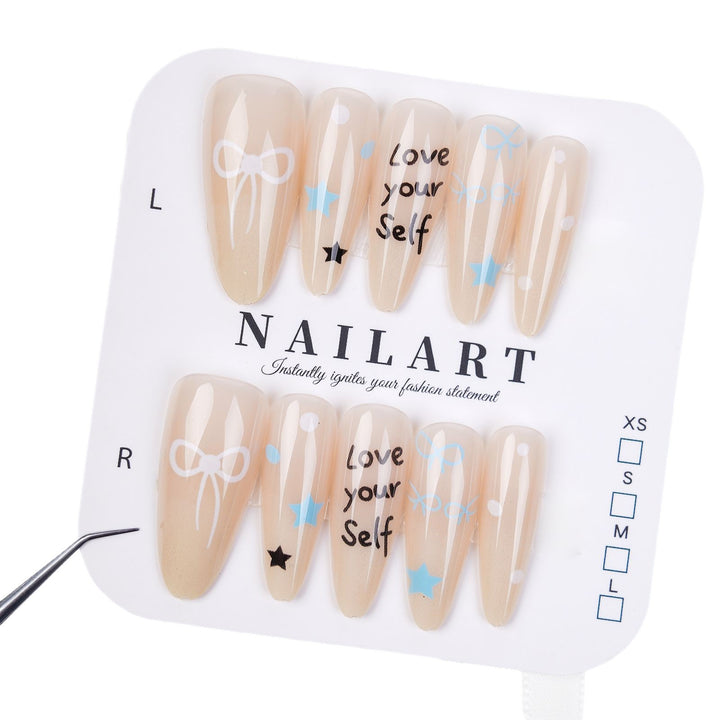 Decorative Press-On Nail Set with Whimsical Patterns Stornfield