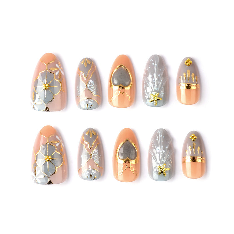 Artistic Heart-Inspired Press-On Nail Art Stornfield
