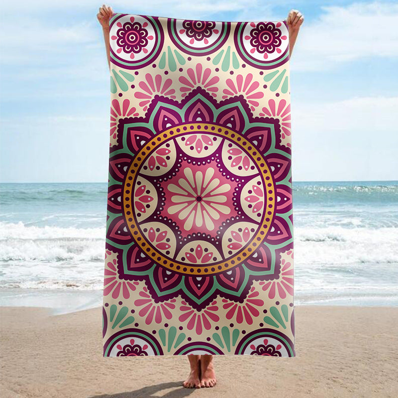 Beach towel with artistic mandala design Stornfield