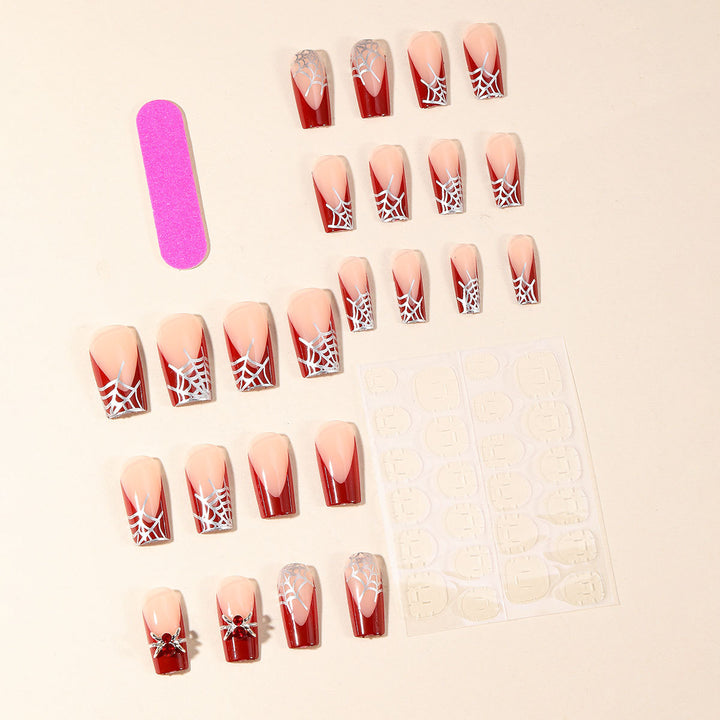 Spooky Spider Web Gel Nail Extensions Stornfield