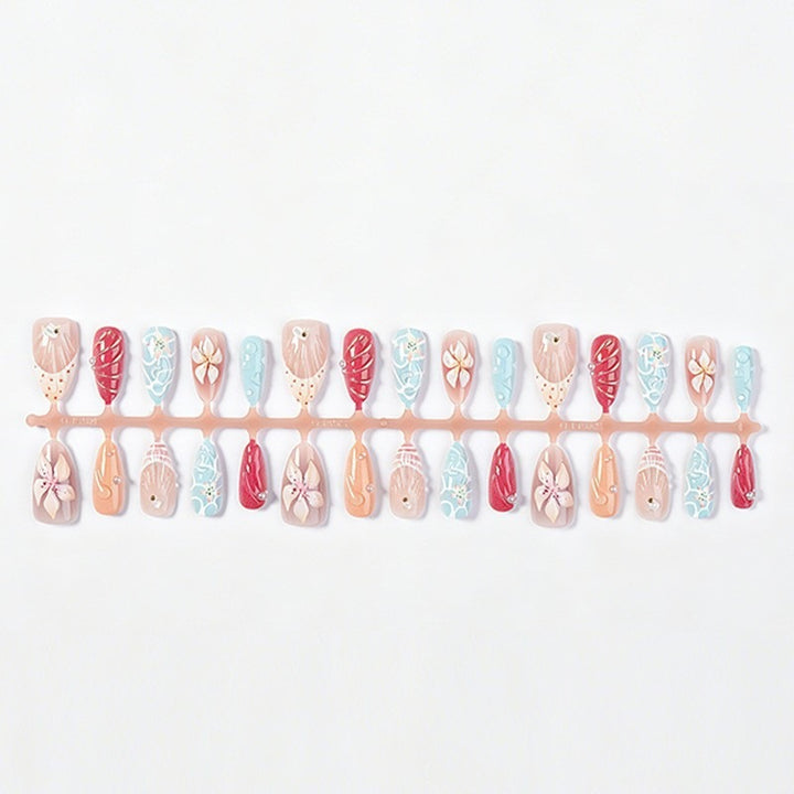 Nail art set with unique floral and maritime designs Stornfield