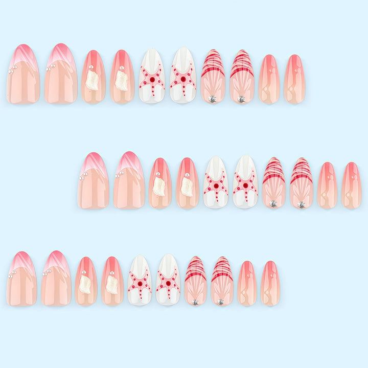 Elegant sea motif artificial nails Stornfield