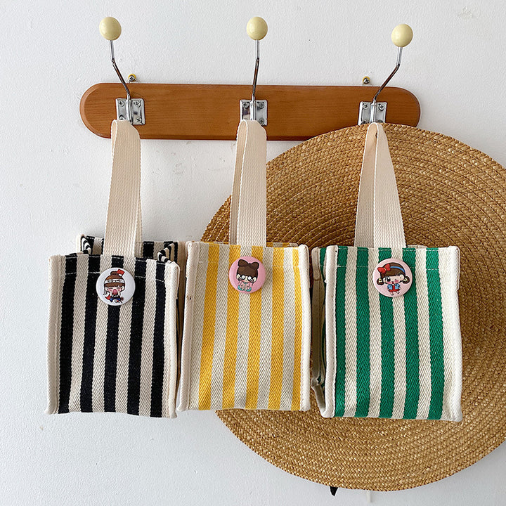 Striped Canvas Tote Bag