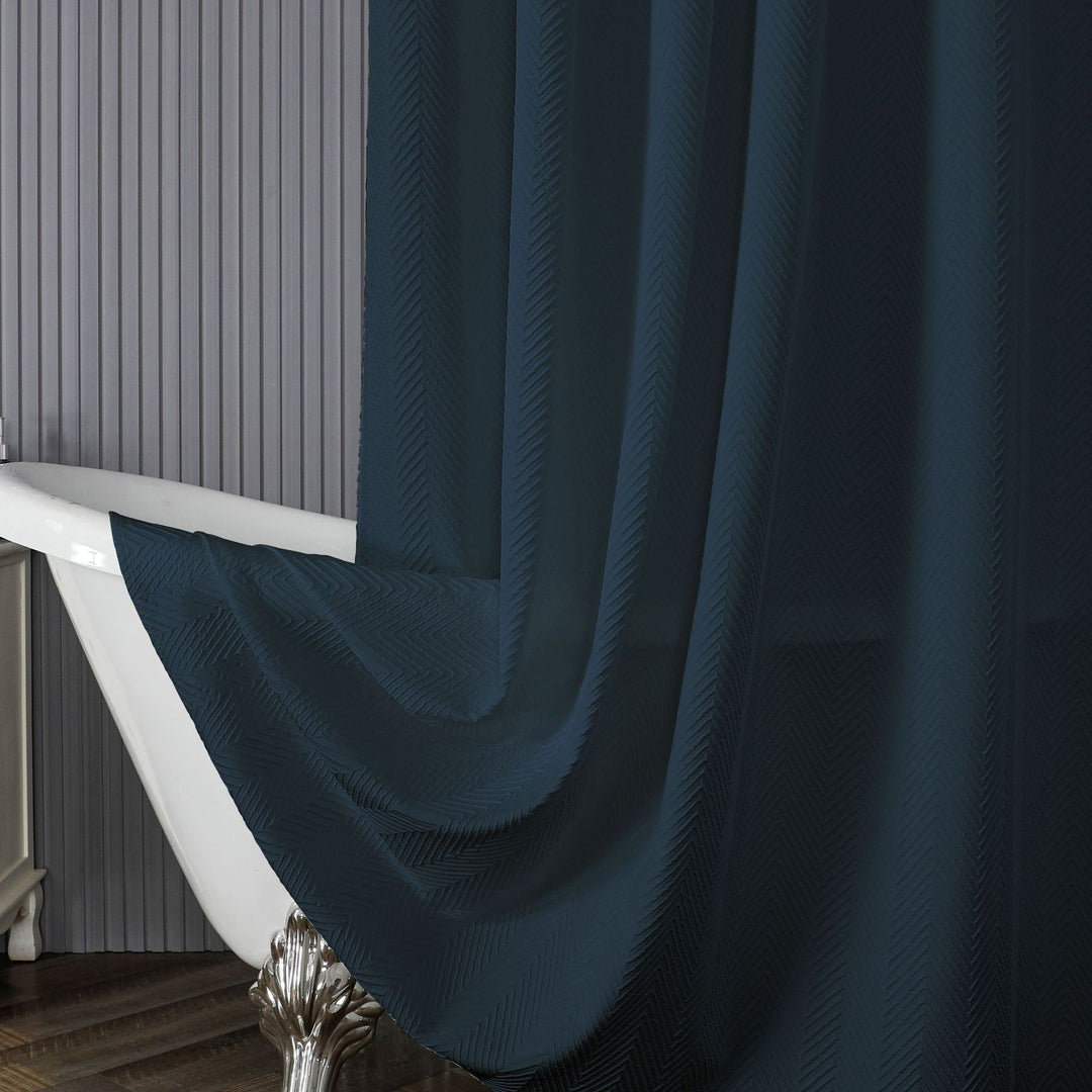 Textured Leaf Motif Shower Curtain Stornfield