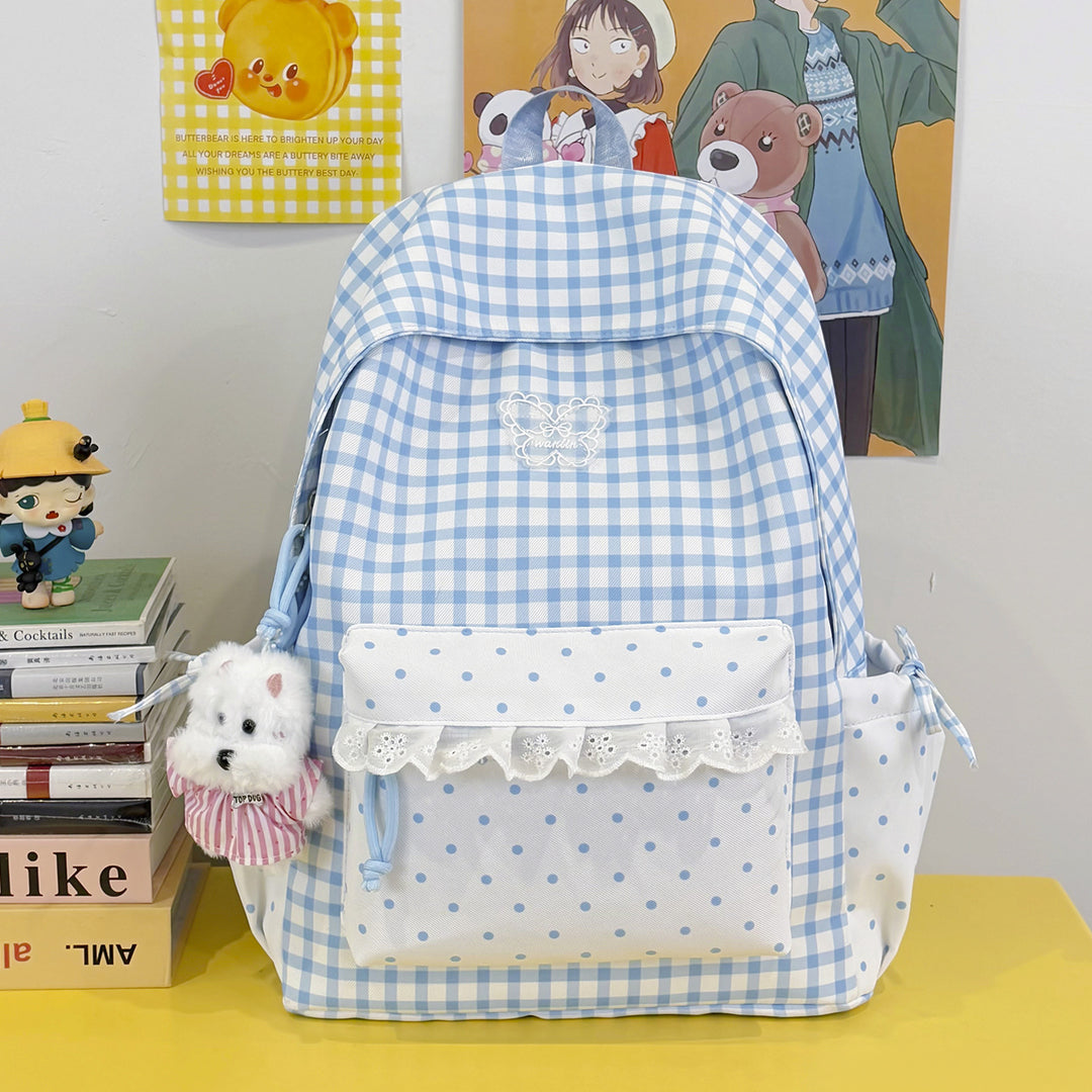 Fun Gingham Patterned Backpack Stornfield