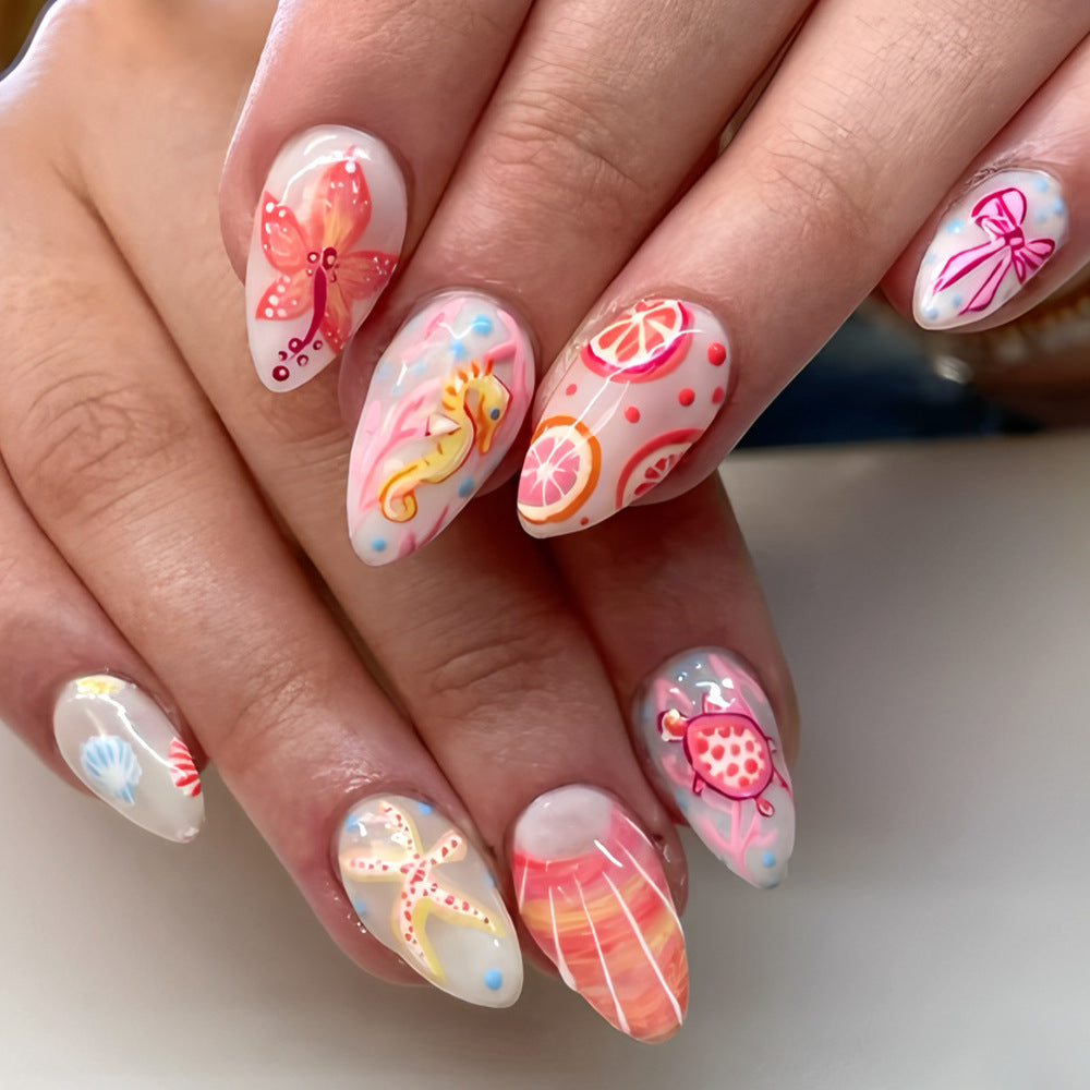 Nautical-Themed Decorative Press-On Nails Stornfield