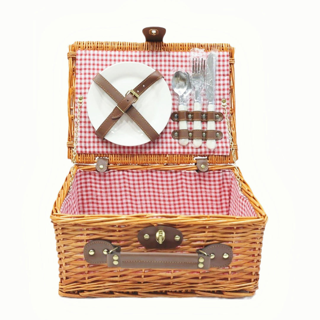 Women's picnic basket with integrated dish set and insulating elements Stornfield