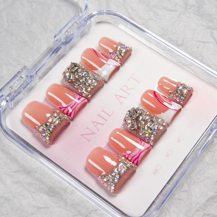 Glamorous Rhinestone Press-On Nail Design Set