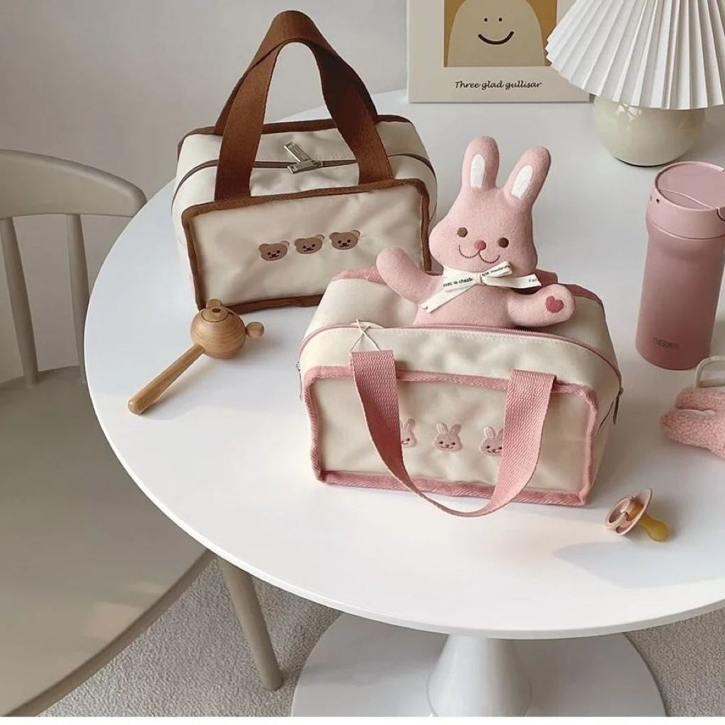 Canvas Children's Embroidered Bunny Tote Bag