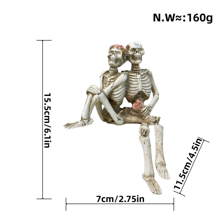 Stylish skeleton figure with top hat and black rose Stornfield