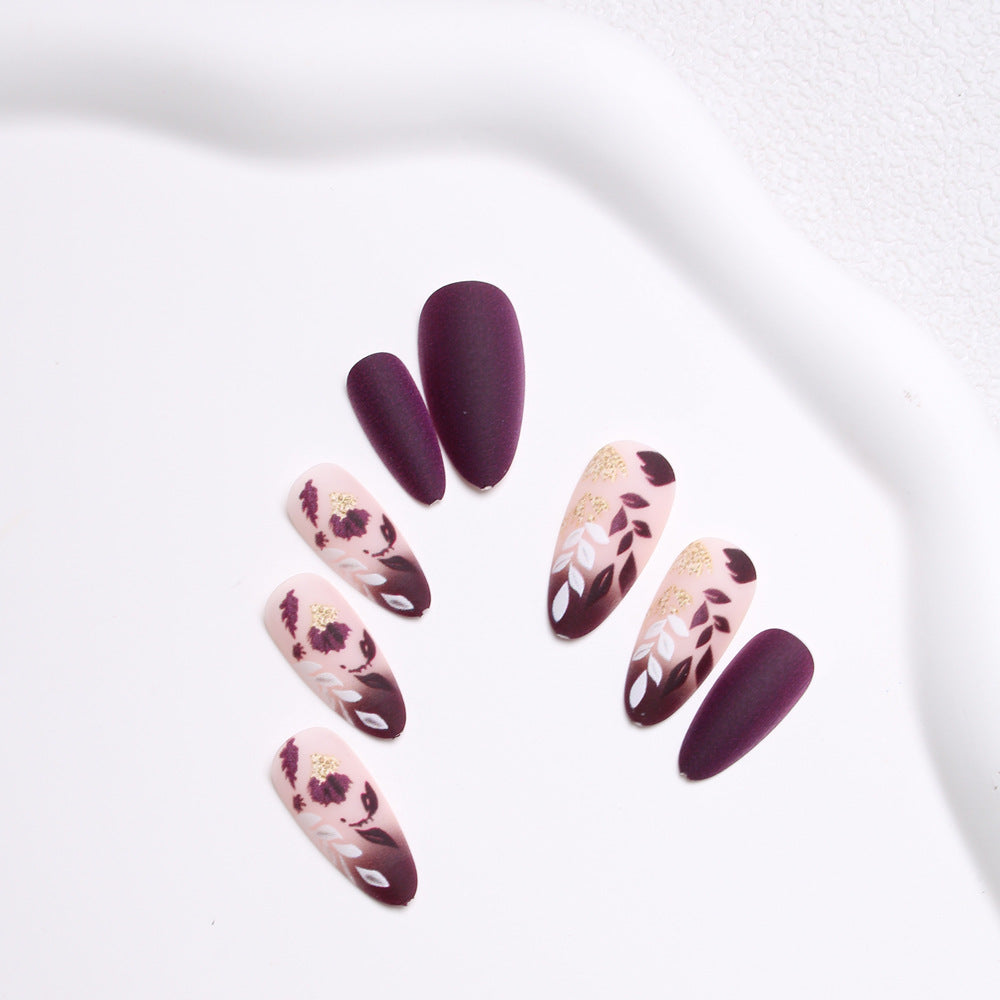 Elegant Floral Press-On Nail Set Stornfield