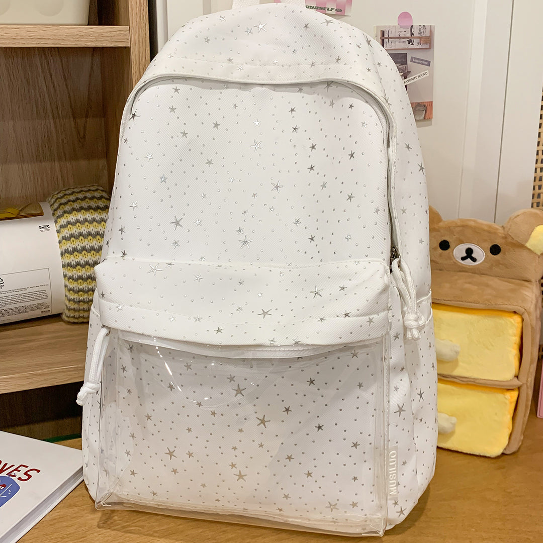 Transparent Pocket Star-Printed Backpack Stornfield