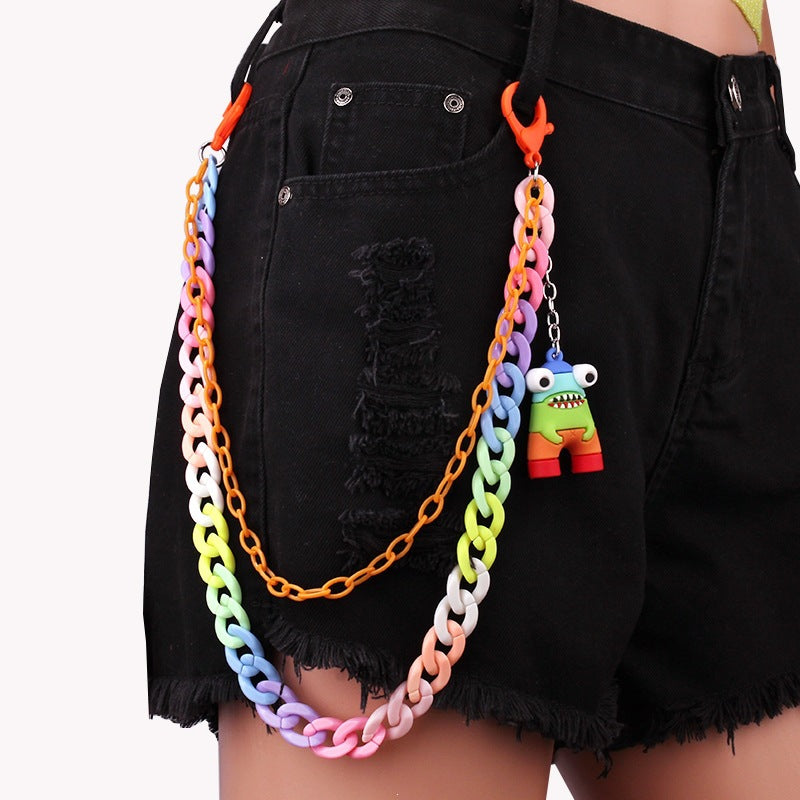 Keychain made of colorful plastic chains with Stornfield pendant