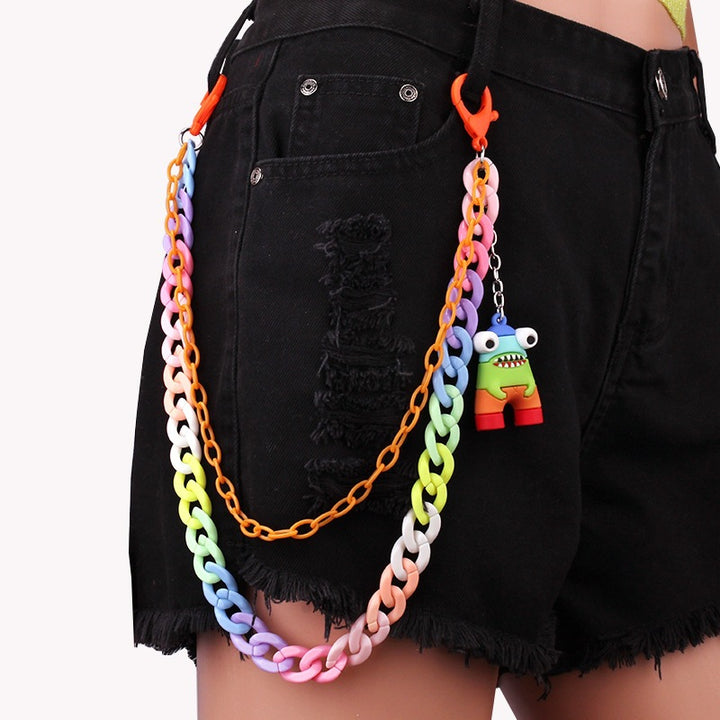 Keychain made of colorful plastic chains with Stornfield pendant