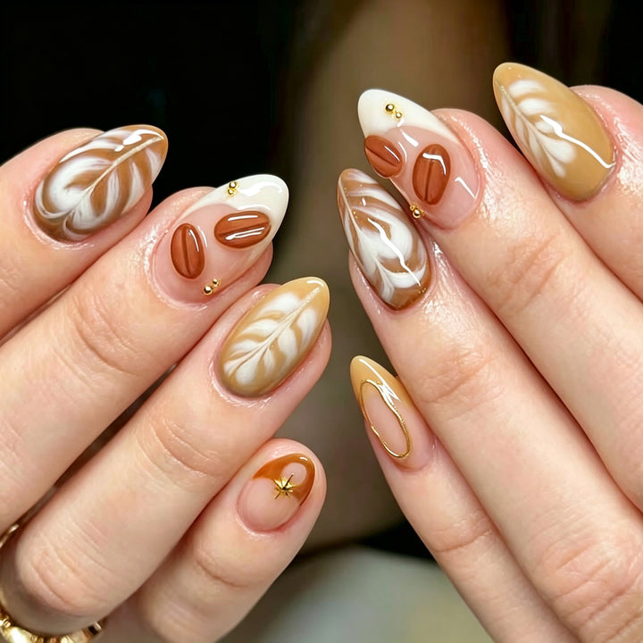 Artistic Almond-Shaped Press-On Nail Set Stornfield