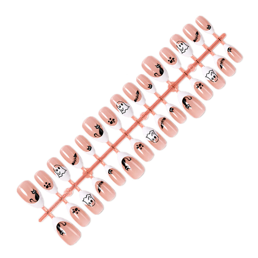 Creative Acrylic Nail Set with Halloween Motifs Stornfield